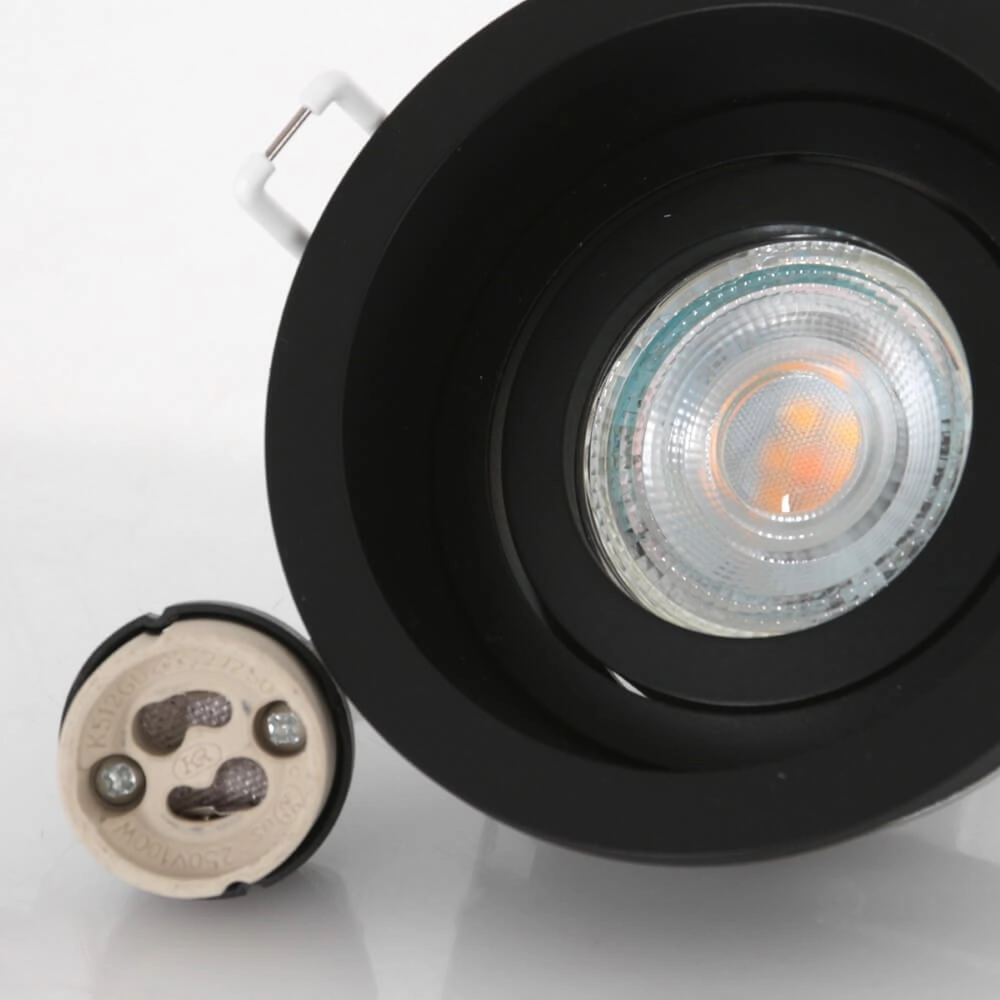 Black recessed spotlight Pelite spot Ø 10cm Steinhauer 8712746152685