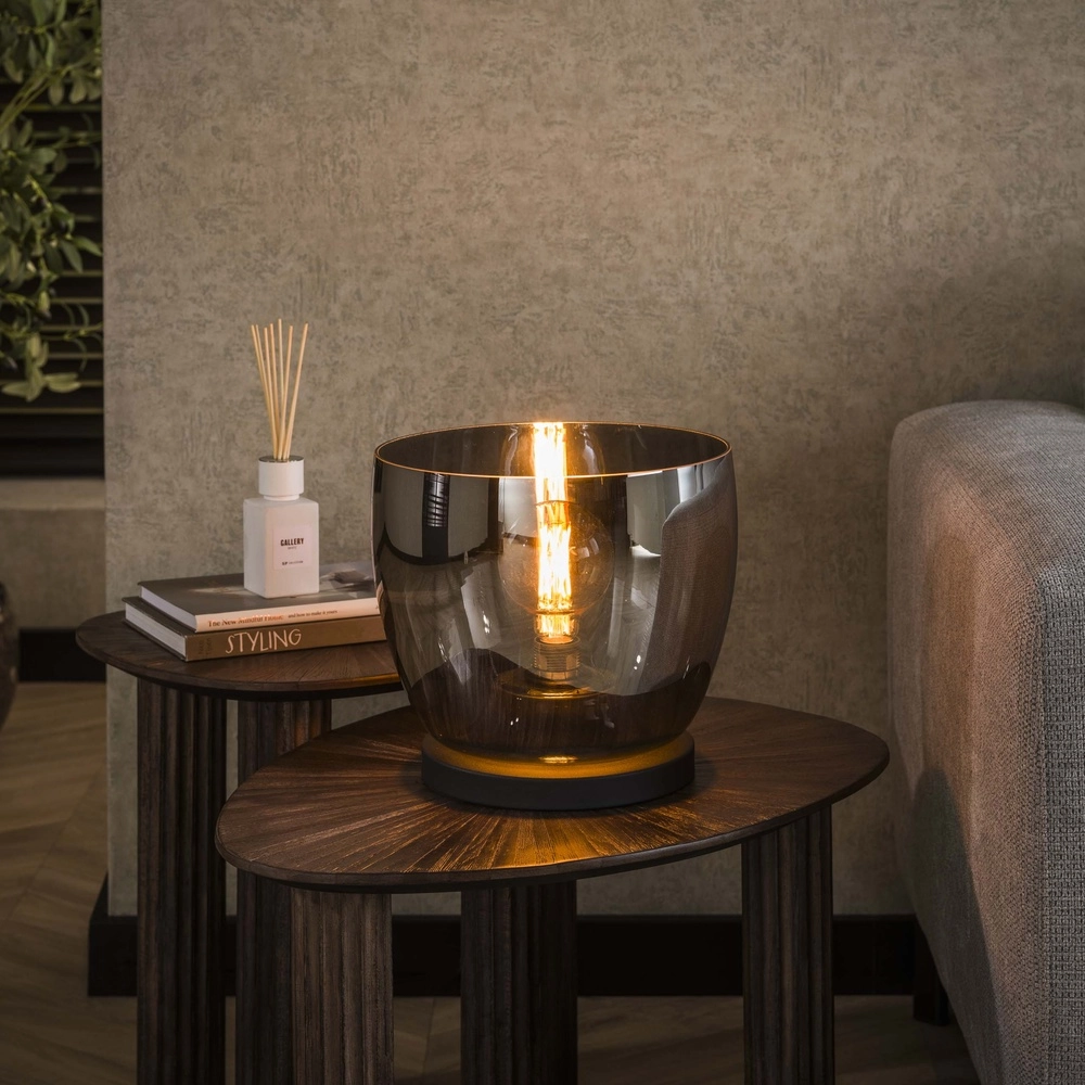 Floor lamp smoke glass UP Ø 29cm - 27cm high
