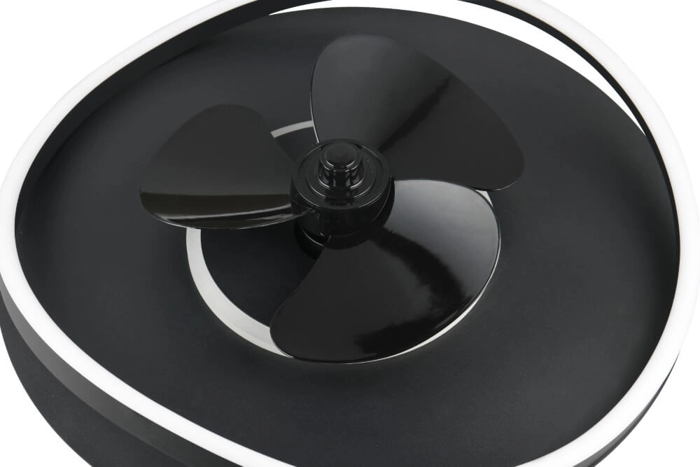 Black LED ceiling fan Sortland Trio 4017807606027