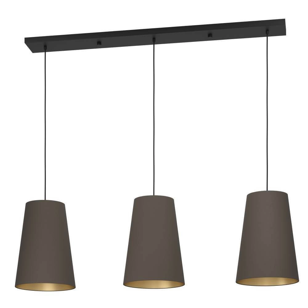 Cappuccino hanging lamp Petrosa 3-light