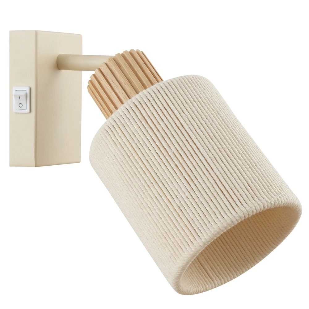 Wall light Arlo Sand brown with wood and switch Brilliant 4004353477034