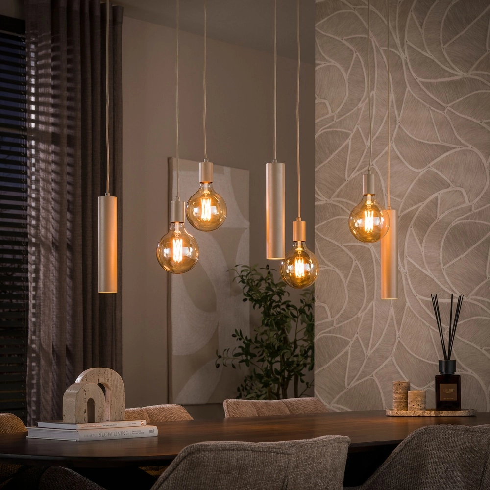 Design hanglamp Senso 7-lichts zand bruin
