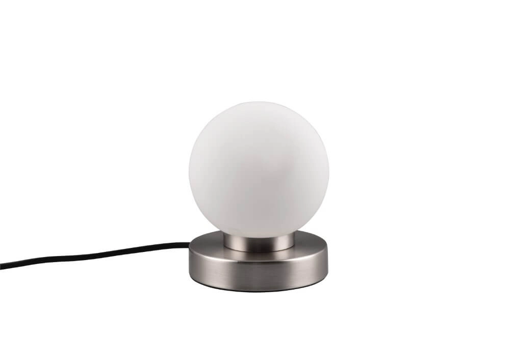 Table lamp Prinz Ii nickel with white glass Trio 4017807551396