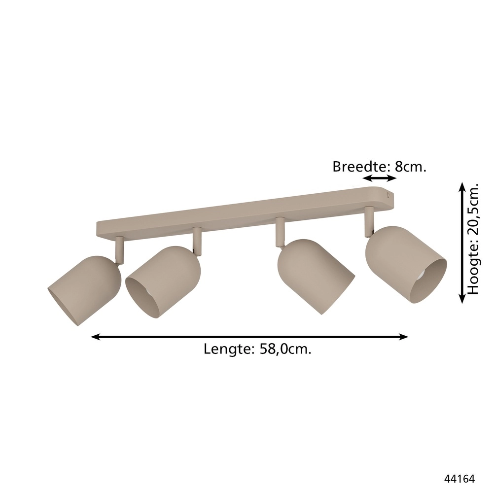 Design ceiling spotlight Tilston 4-light sand brown Eglo 9008606359745