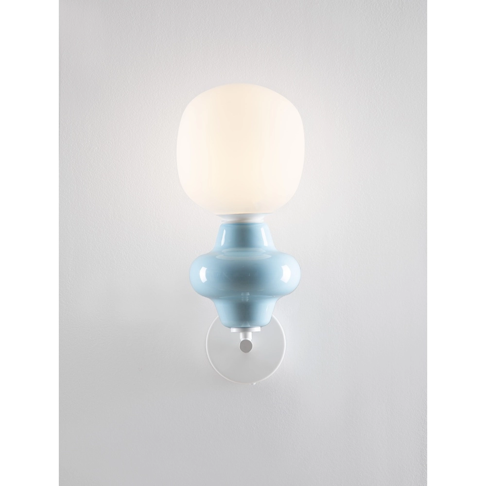 Wall lamp Clio blue ceramic with white glass Lyora 5212017461360