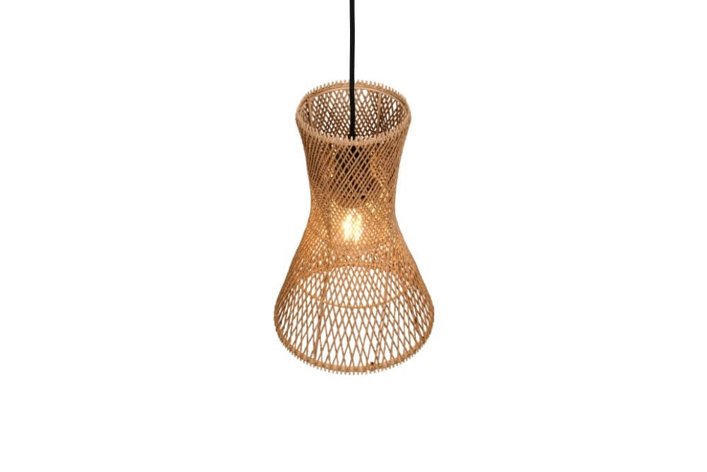 Design pendant lamp Bijou black with rattan Ø20cm Trio 4017807637304