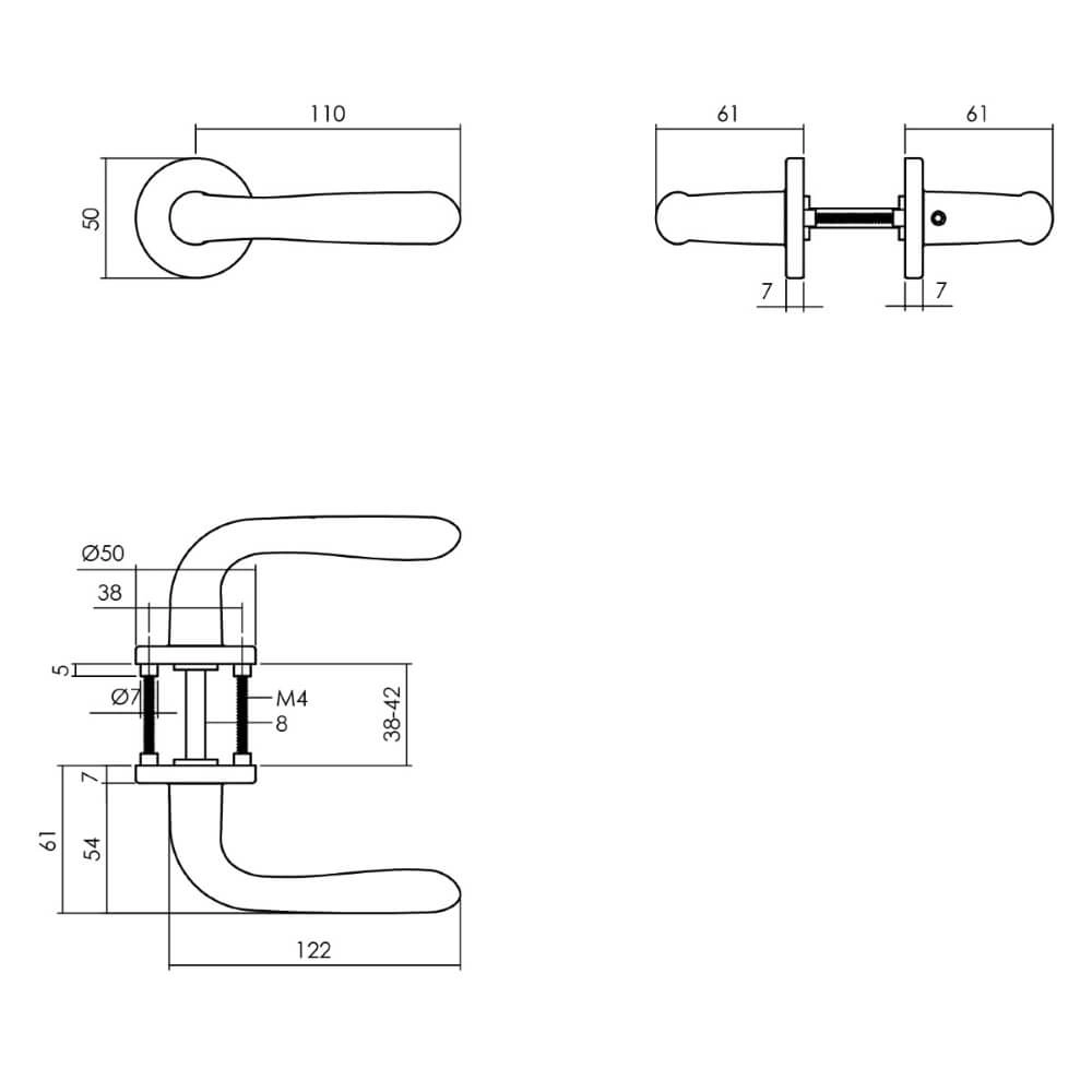 Door handle Merredin aluminium black Ø 5cm Intersteel 8714186505236