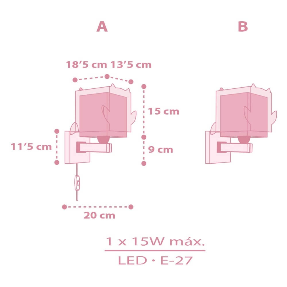 Wall night light Pink Owl Dalber 8420406644899