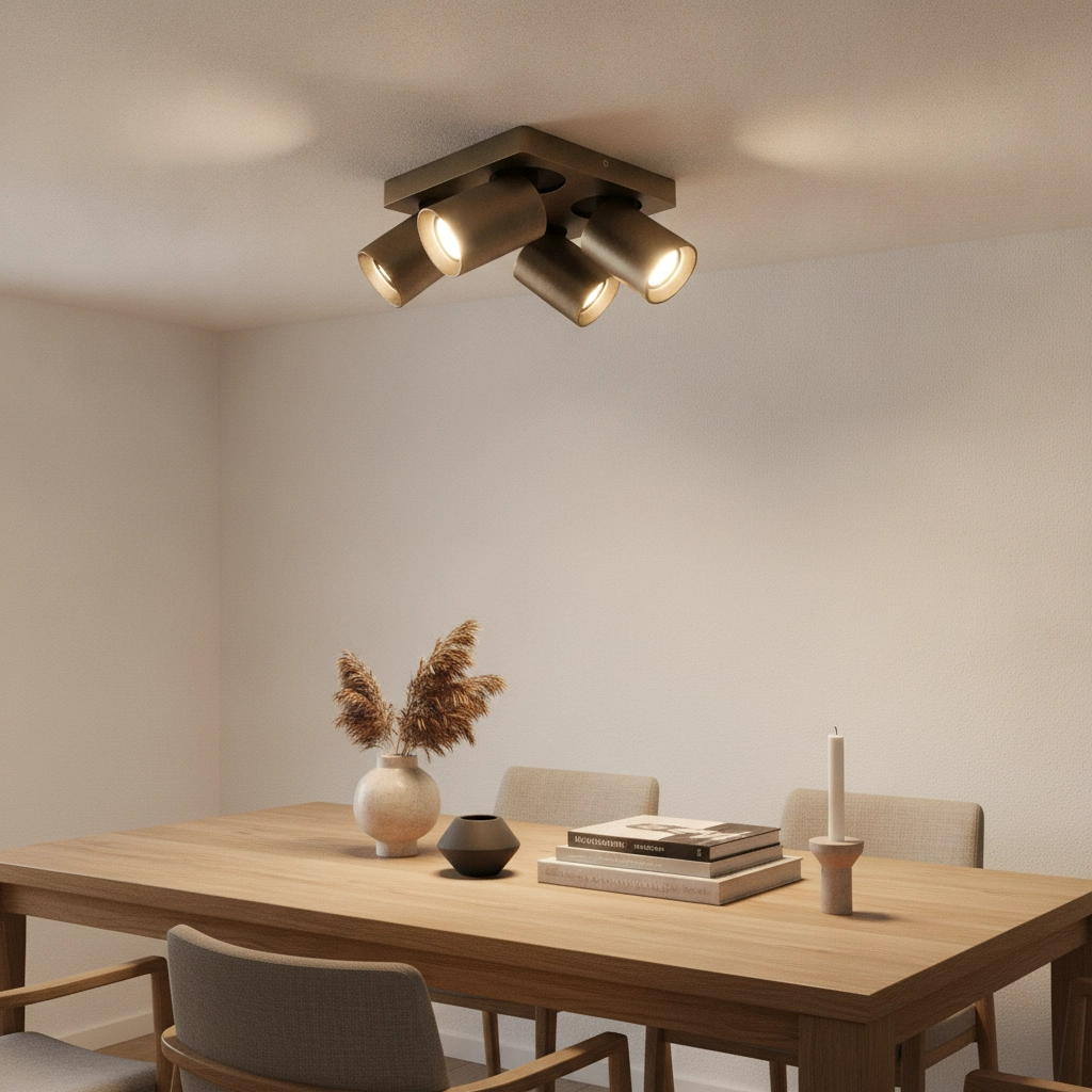 Ceiling lamp Megano 4-light antique bronze