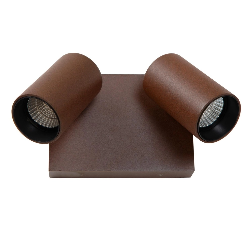 Wall spot IP65 Emeric Rusty brown double