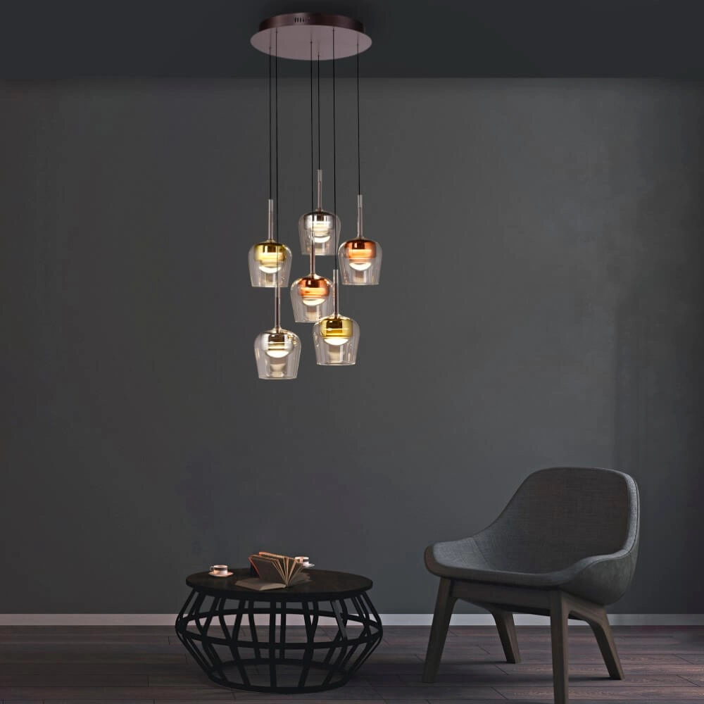 6-light pendant lamp Q-Kon Multiple colors Paul Neuhaus 4012248383872