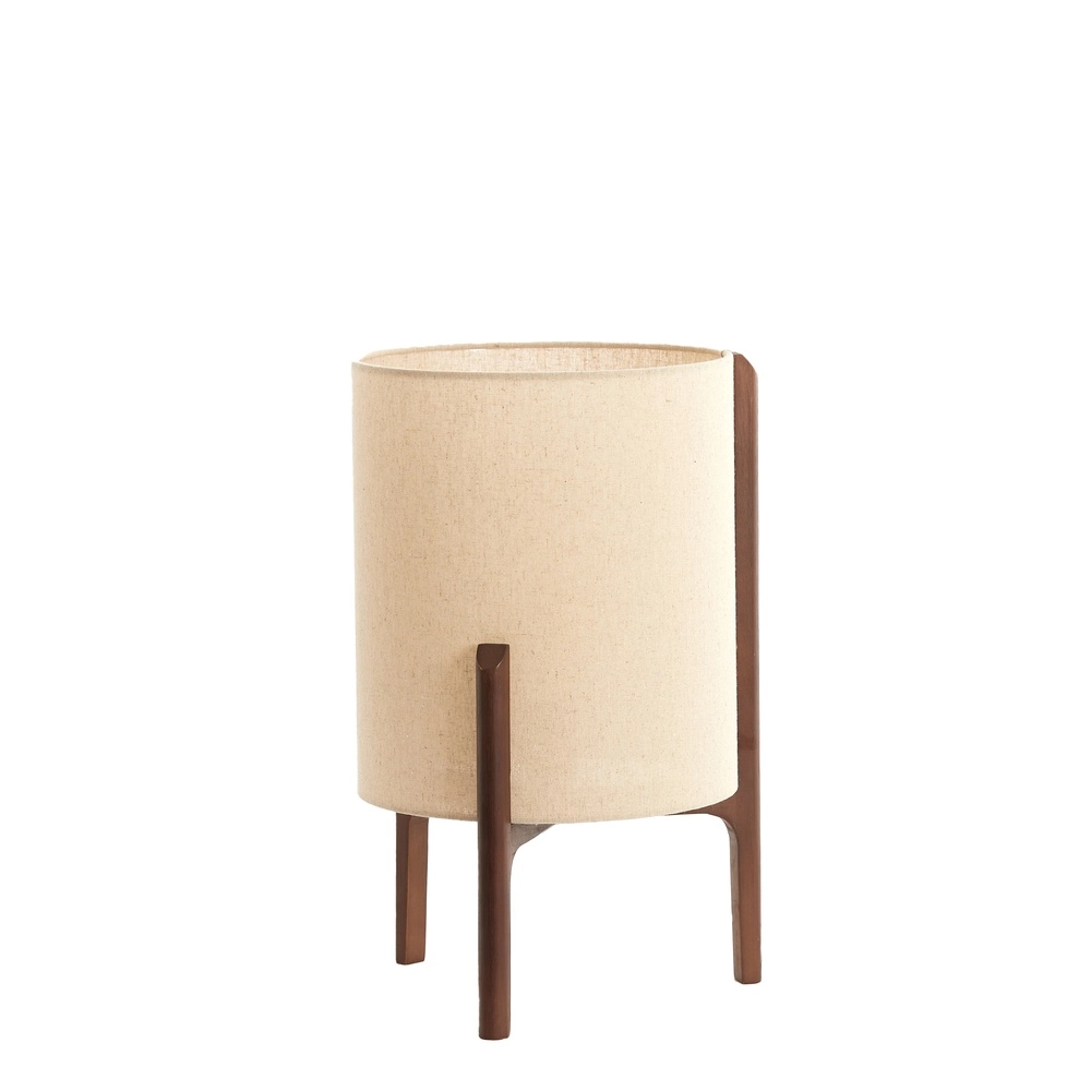 Table lamp Litto Ø 28cm - walnut with natural linen Light & Living 8717807792695
