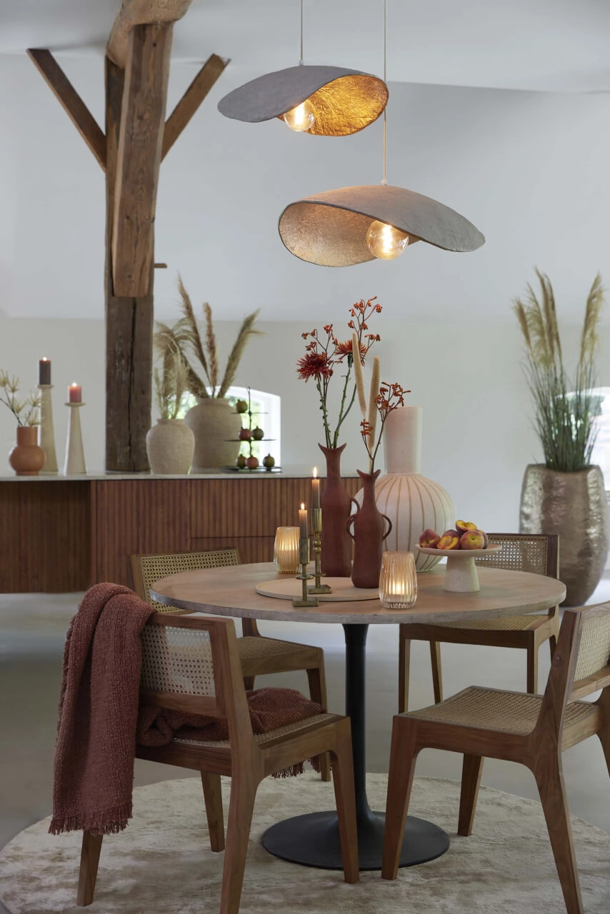 Sand-colored pendant lamp Lonia 71cm