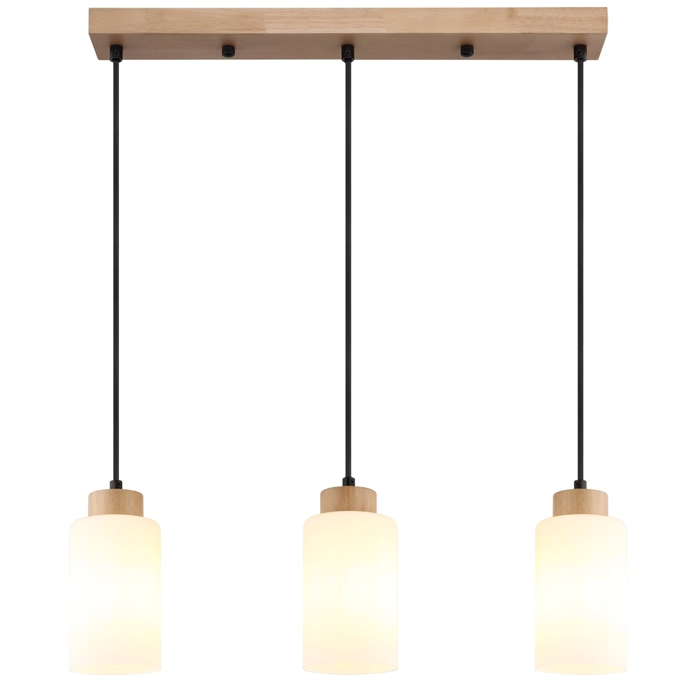 Pendant lamp Rowena 3-light wood Globo 9007371580248