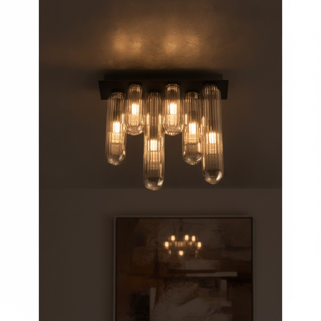 Design ceiling lamp Gustave black 6-lights