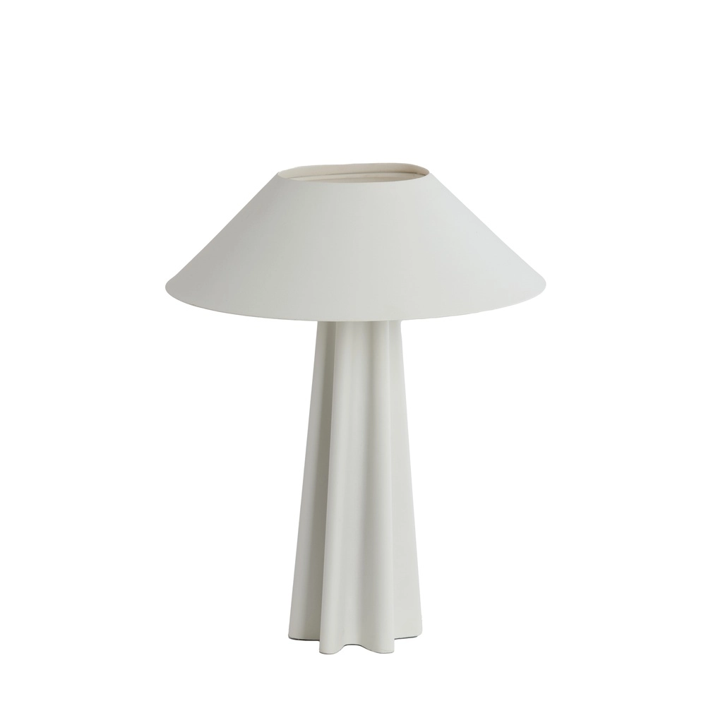 White table lamp Cukai with metal cap