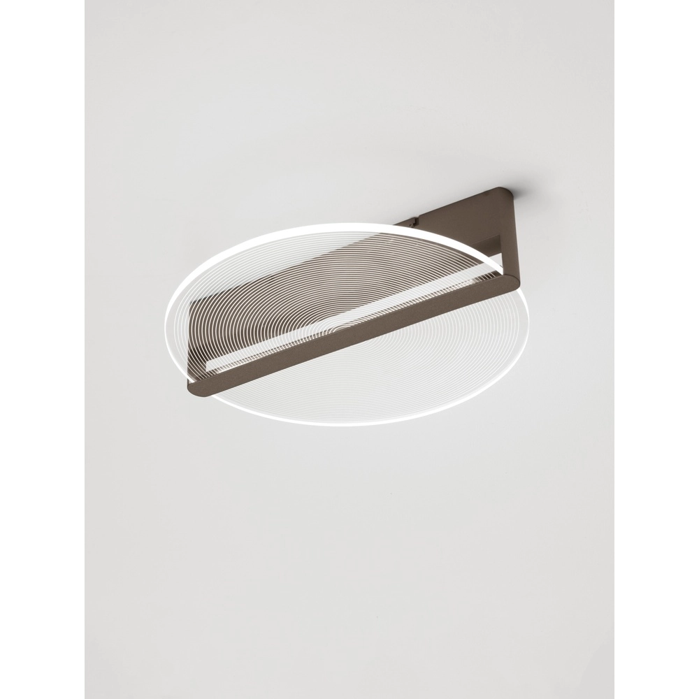 Sleek ceiling lamp Noah Ø 42cm coffee brown