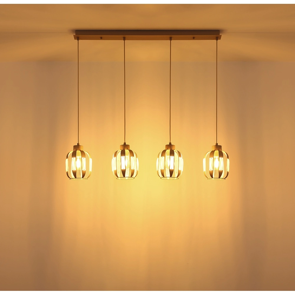 Dining room pendant lamp Arlen 4-light sand brown Globo 9007371580569