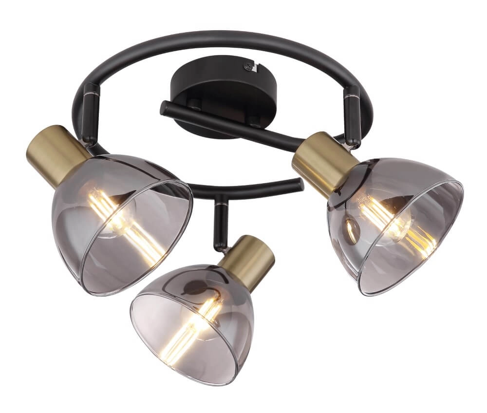 3-light ceiling lamp Jay black with gold