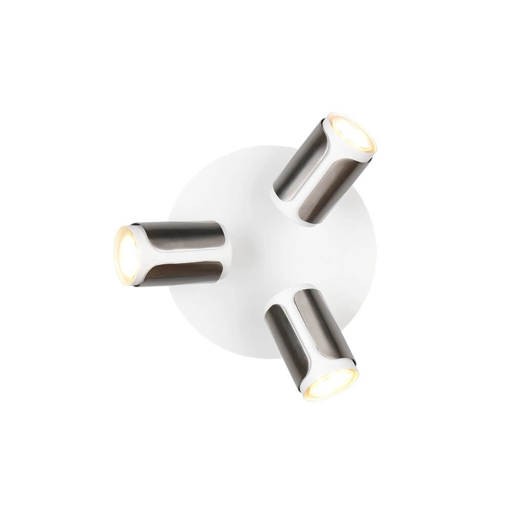 3-light surface-mounted spotlight Gillan nickel with white Trio 4017807640489