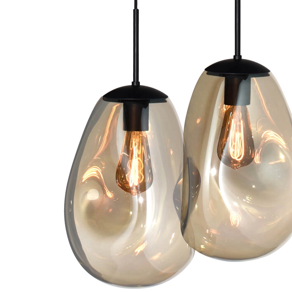 Hanging lamp Lava Oval 8x gold glass Ø 22.5cm Masterlight 8718121290201