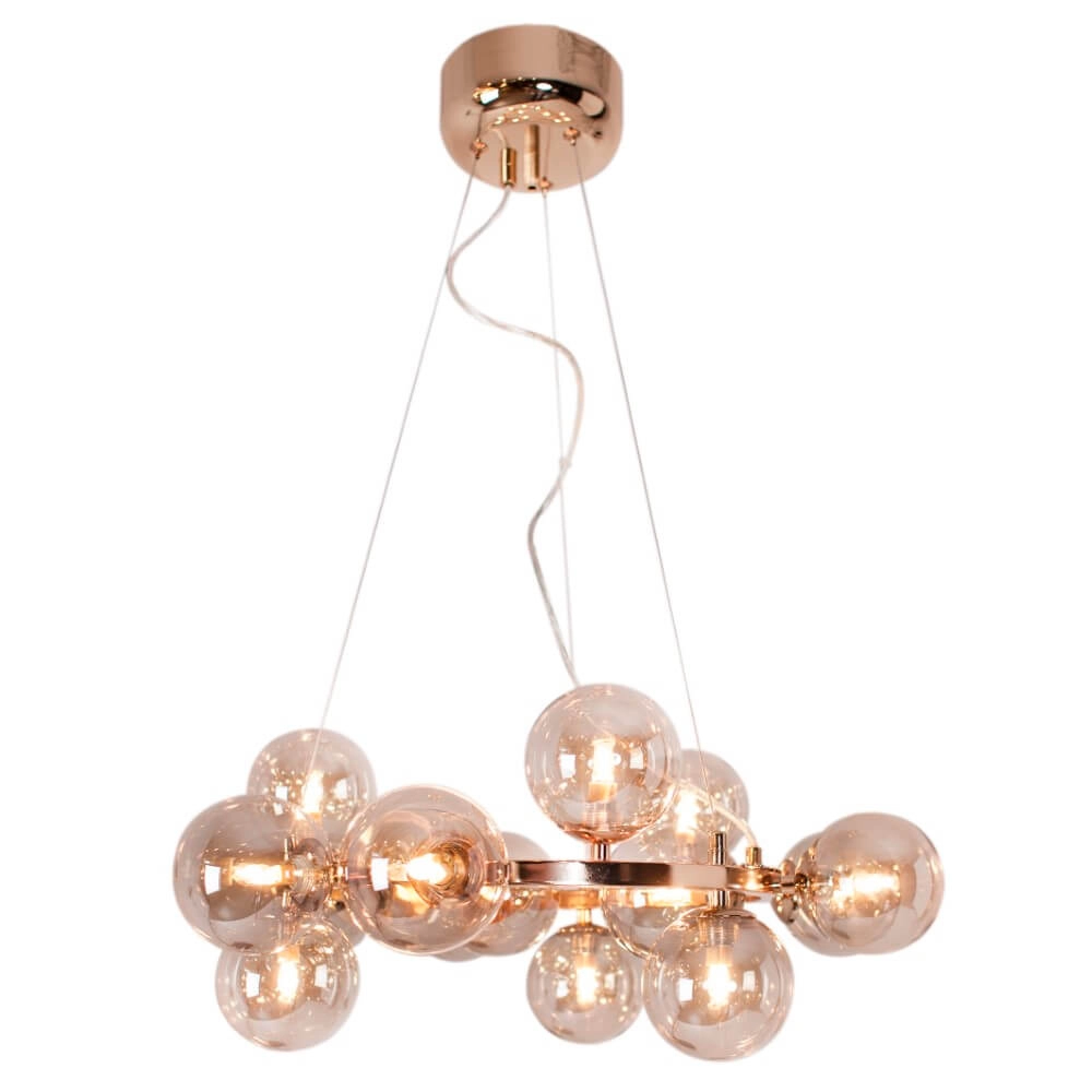 Hanging lamp Splendor amber glass 58cm