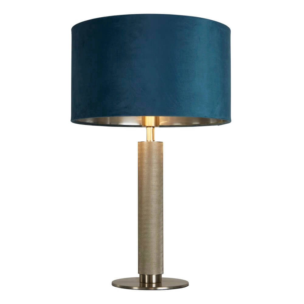 Table lamp London Gold with blue cap Searchlight 5053423248417