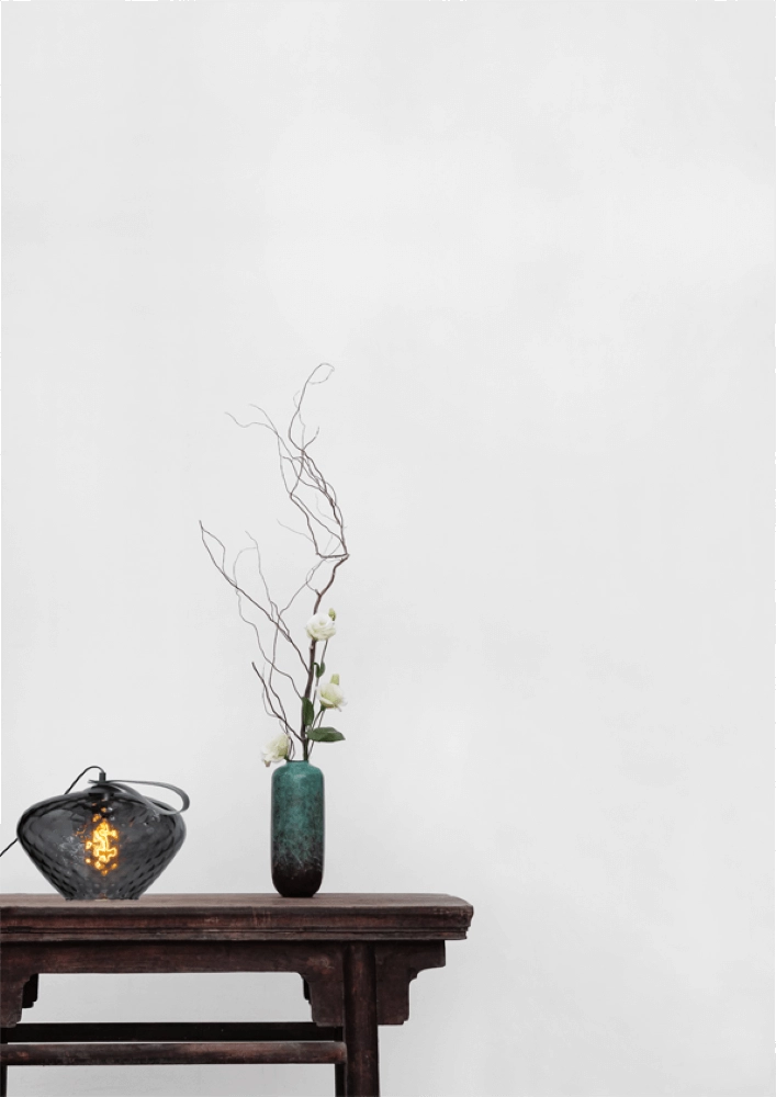 Table lamp Porto Carry with Blossom smoke glass Masterlight 8718121271323