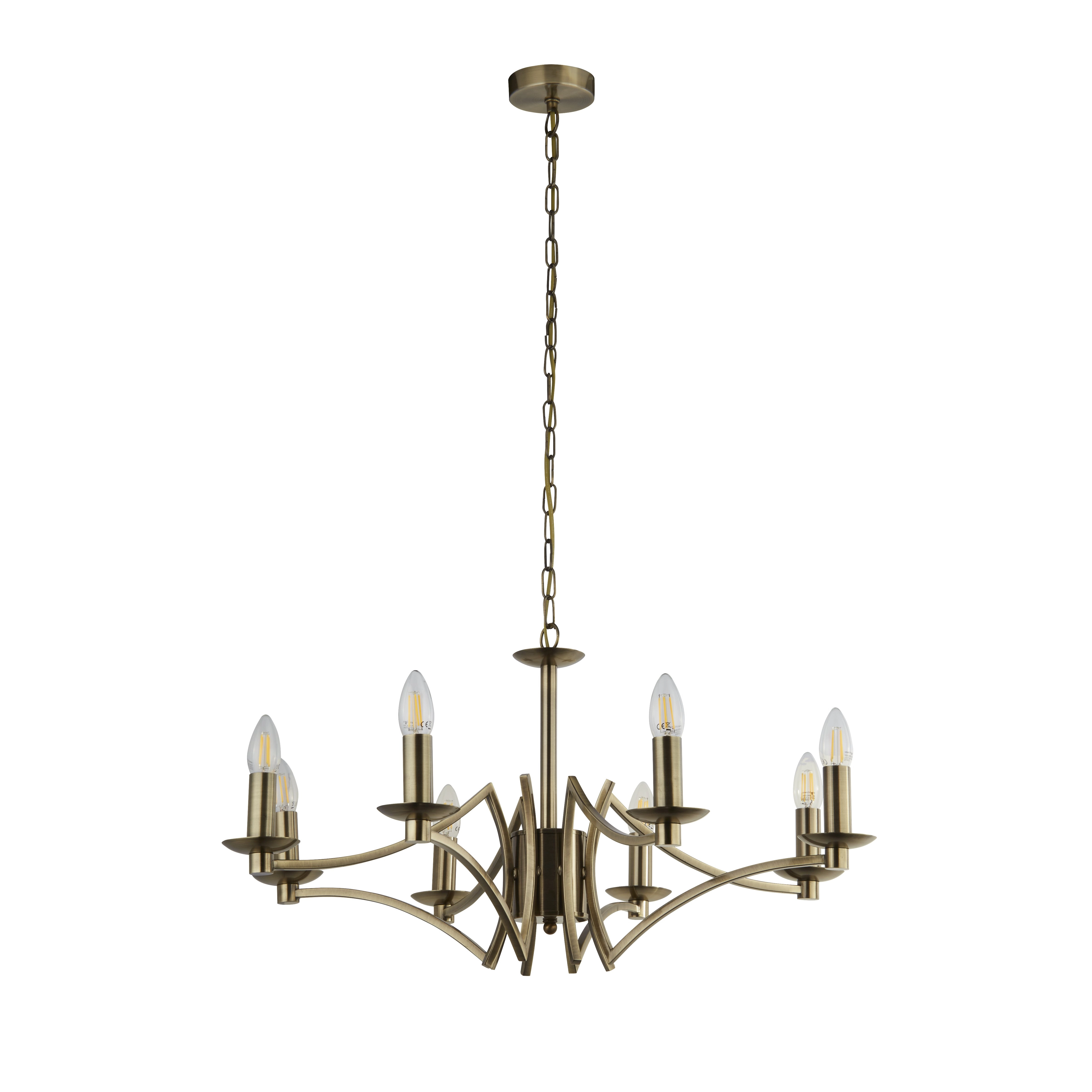 Old brass pendant lamp Ascot Ø 88cm