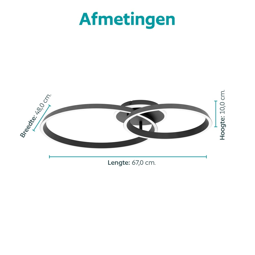 Modern ceiling lamp Girifalco black 67 x 48cm