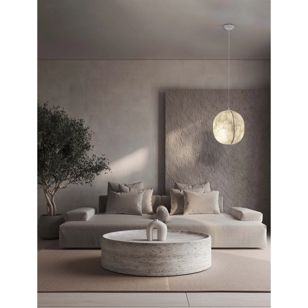 White pendant lamp Pierida Ø 42cm Lyora 5212017468079