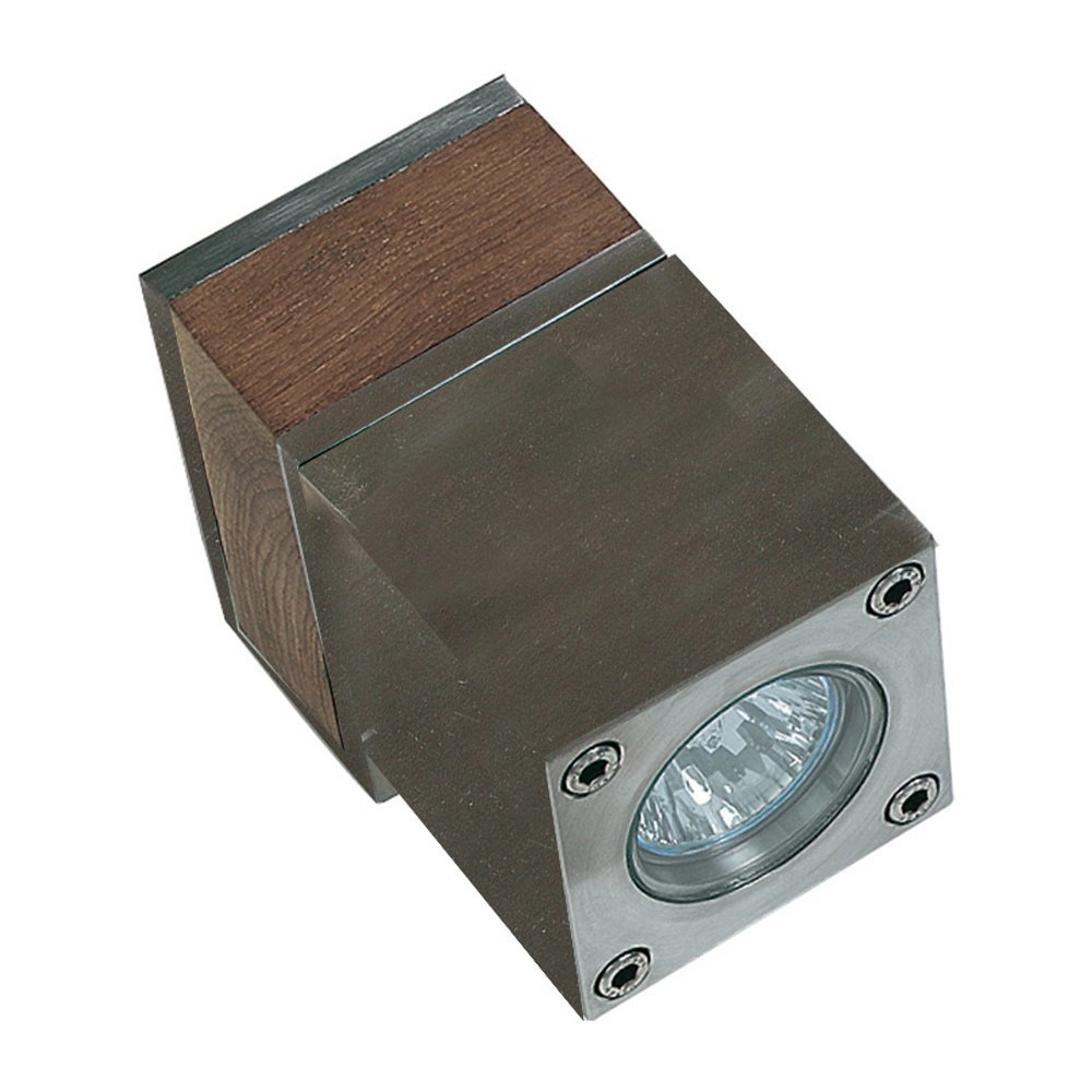 Outdoor lamp downlight Q-Bic Teak Stainless steel