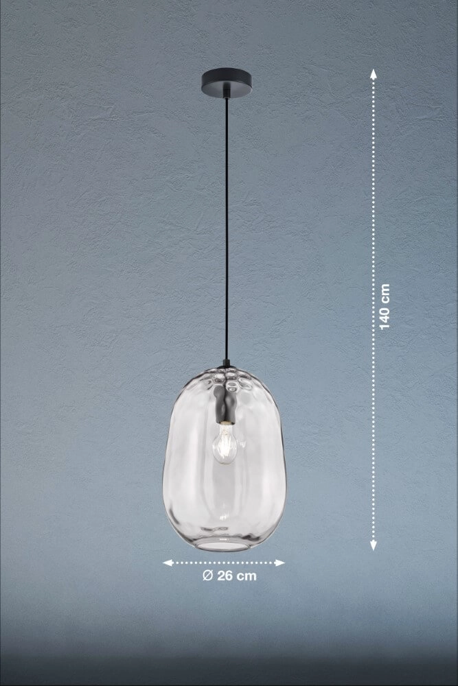 Glass hanging lamp Bretagne Ø 26cm Fischer & Honsel 4003694607575