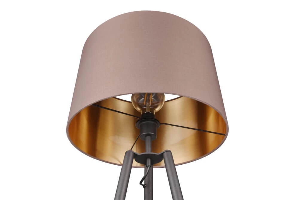 Standing floor lamp Colette black with taupe shade Trio 4017807574548