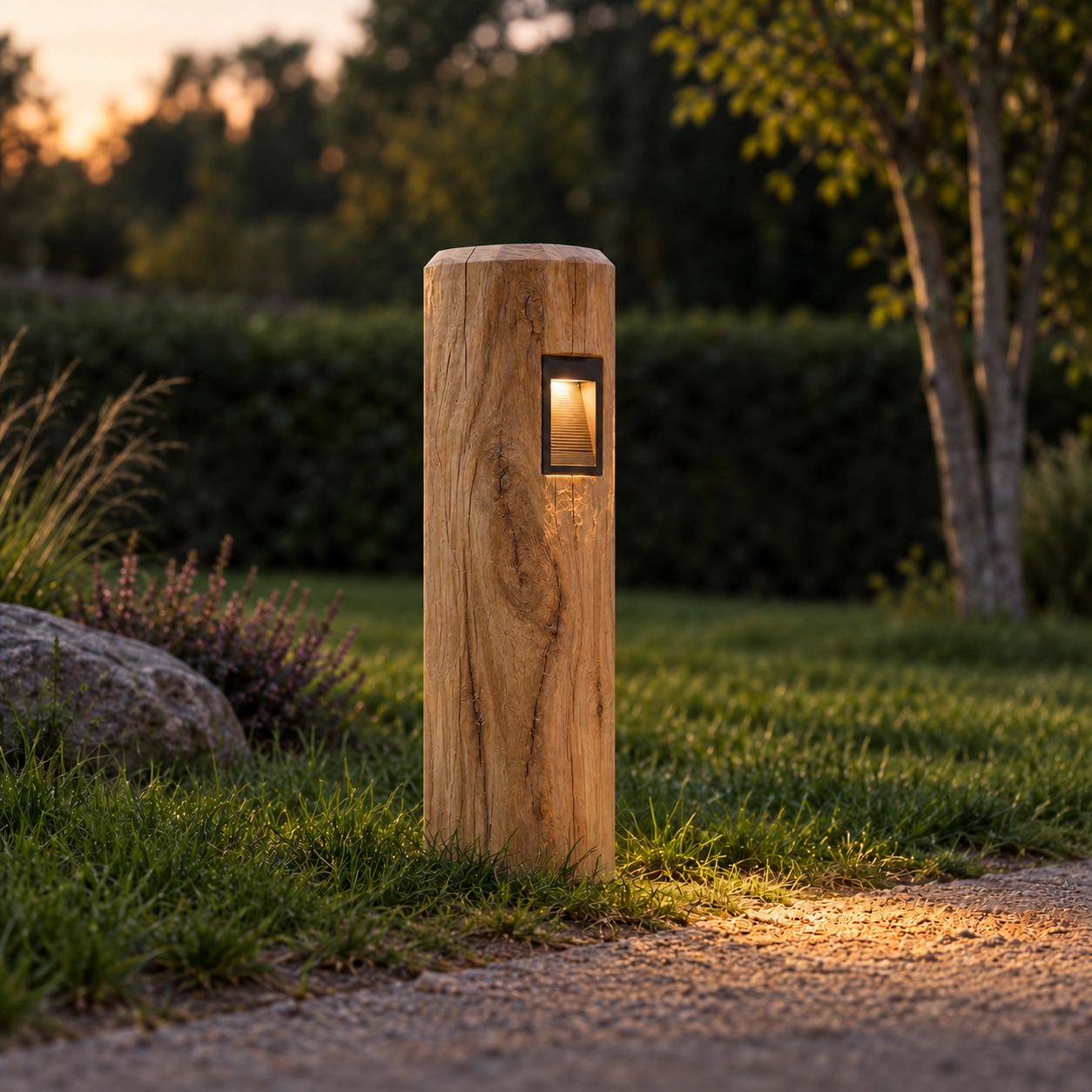 Wooden path lighting Piatto Chestnut - 65cm - 2700K