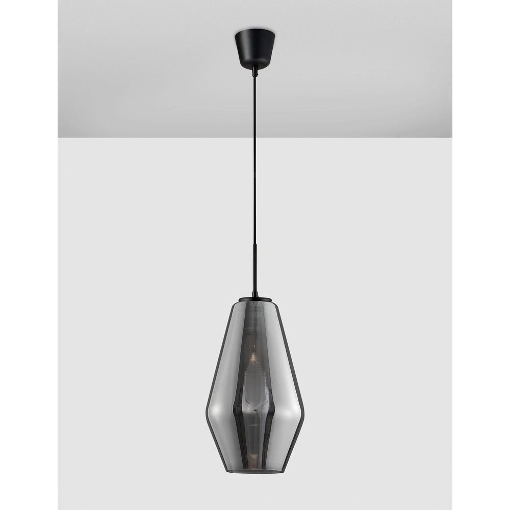 Pendant lamp Veiro chrome glass Ø 17 x 28.5cm Lyora 5212017421289