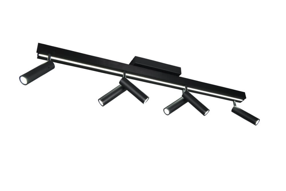 6-light LED spot Zeno black Trio 4017807627312