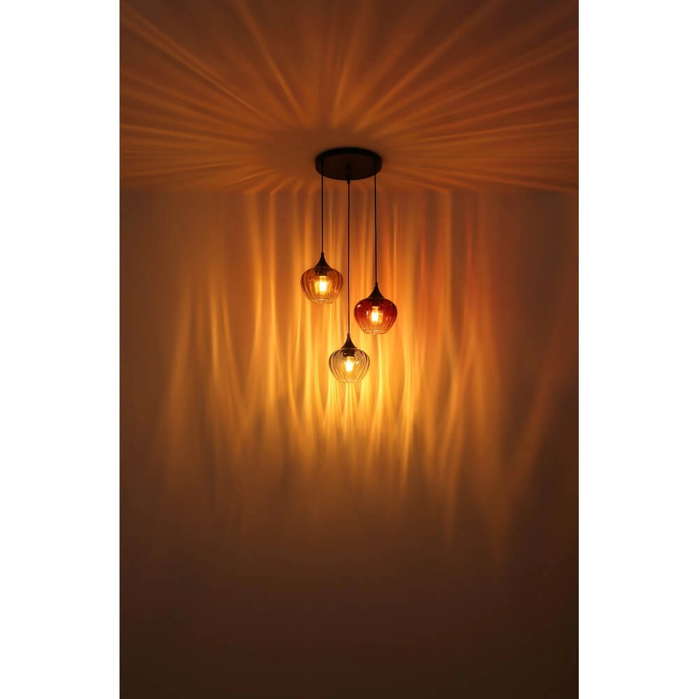 Pendant lamp Sander 3-light round Globo 9007371468591