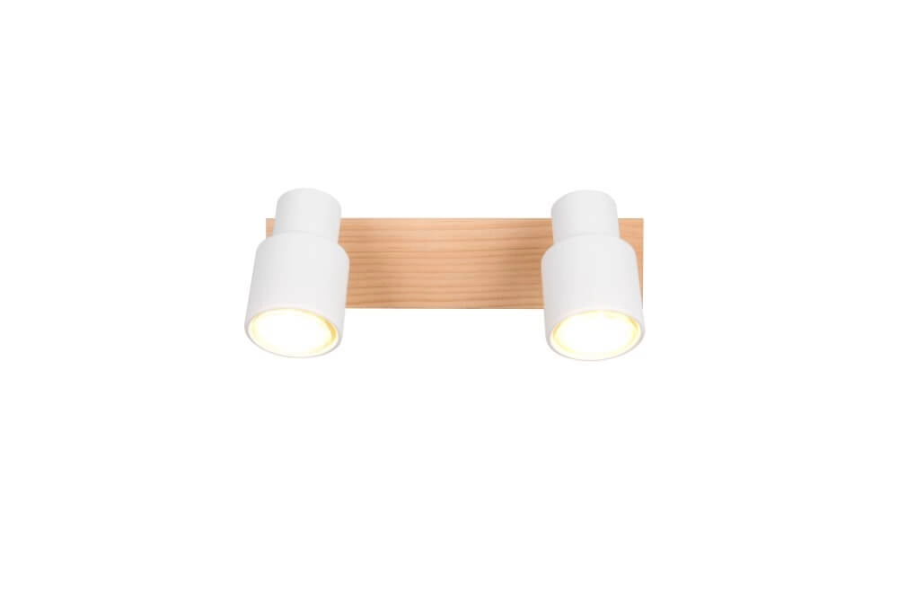 2-light ceiling lamp Pierre white with wood Trio 4017807638165