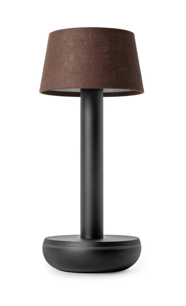 Rechargeable table lamp Two Black Brown linen