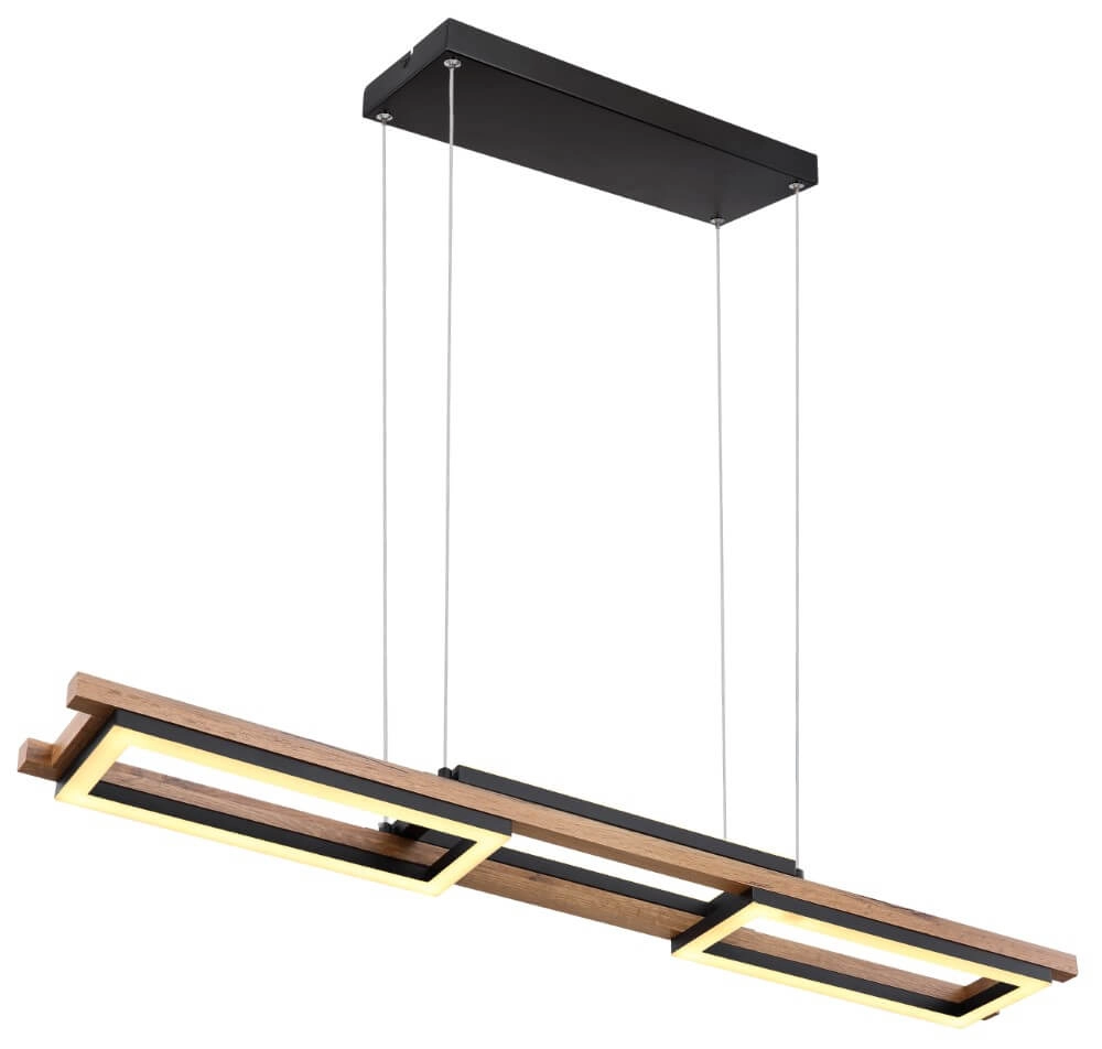 Design hanging lamp Illa black with wood