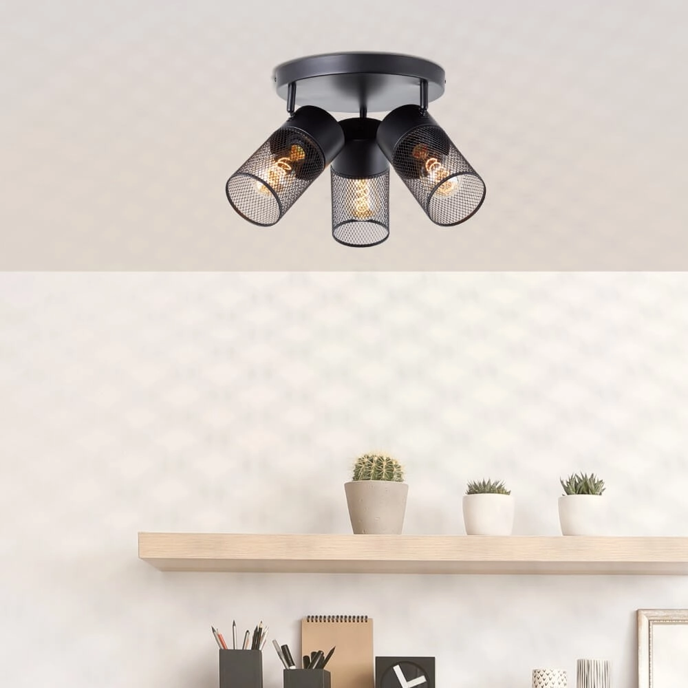 Black ceiling lamp Kamolo 3x E27 Brilliant 4004353409417