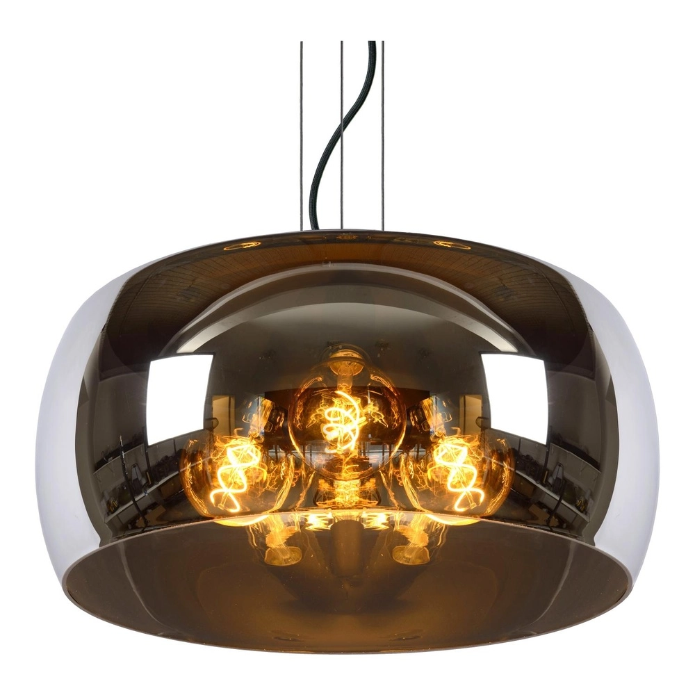 Design pendant lamp Olivia Ø 50cm black with smoke glass Lucide 5411212452108