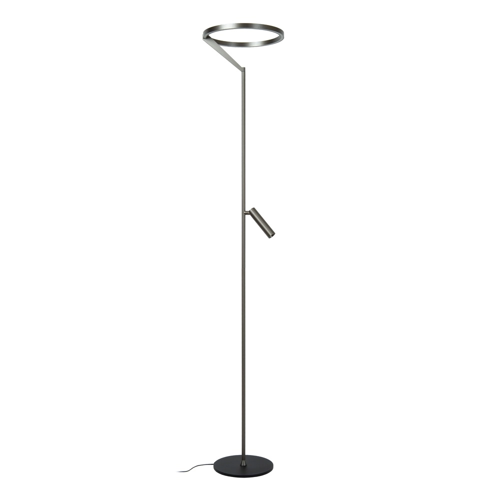 Sleek floor lamp with reading lamp Applause Brushed Metal - LED Premium by Lucide 5411212221865