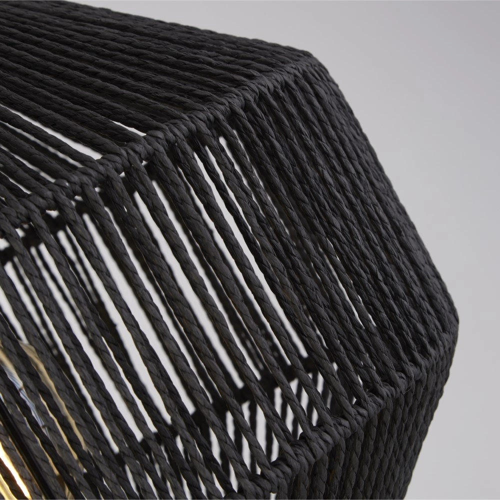 Black table lamp Wicker Searchlight 5053423171586