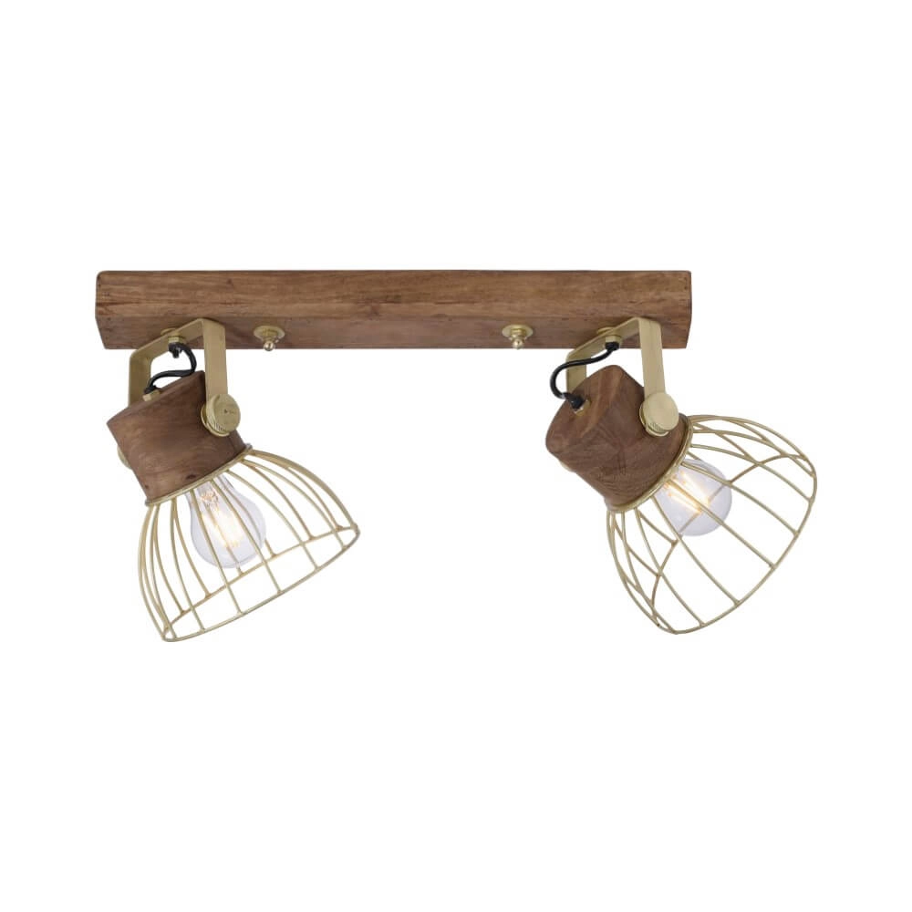 Ceiling lamp Alami Brown brass 2-lights Just Light 4043689976224