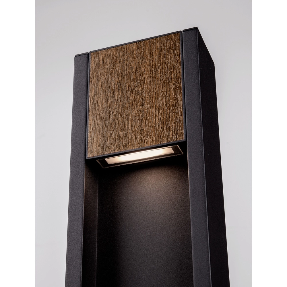 Garden lamp Kioo black with wood Lyora 5212017478801