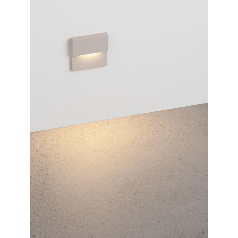 Recessed wall lamp Dan sand brown 3000K