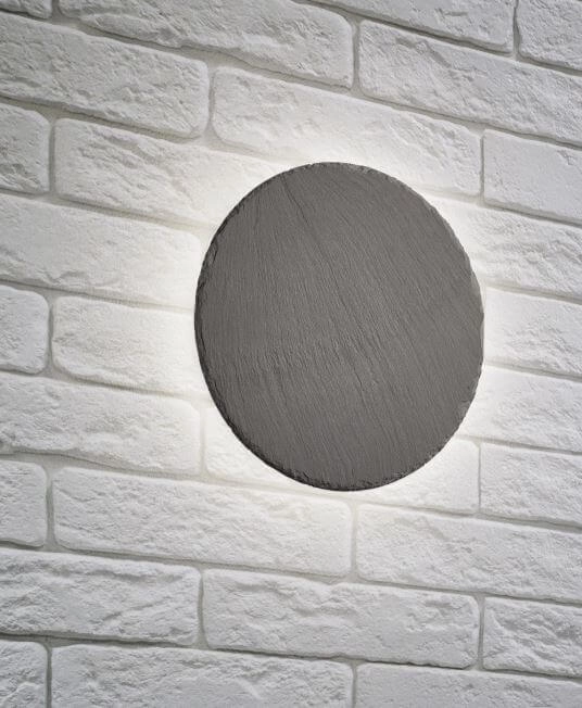 Slate wall lamp Raven Round 20cm slate gray Trio 4017807465921