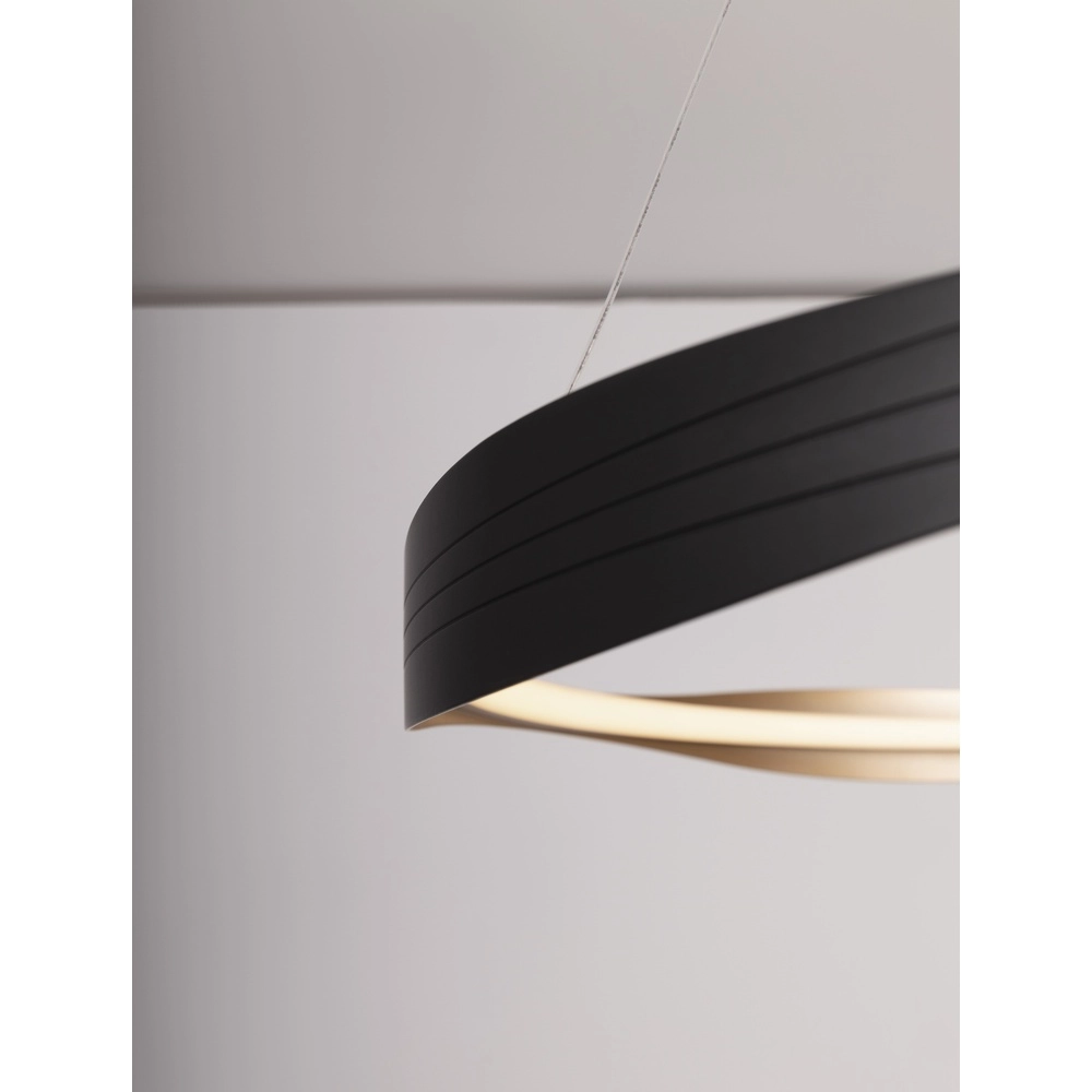 Design pendant lamp Dobi Ø 80cm black with gold Lyora 5212017450043